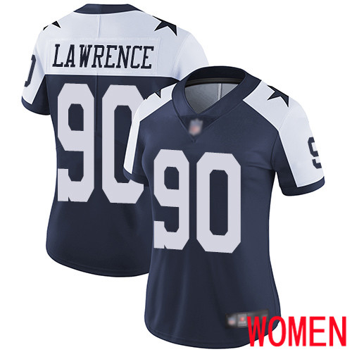 Women Dallas Cowboys Limited Navy Blue DeMarcus Lawrence Alternate #90 Vapor Untouchable Throwback NFL Jersey->women nfl jersey->Women Jersey